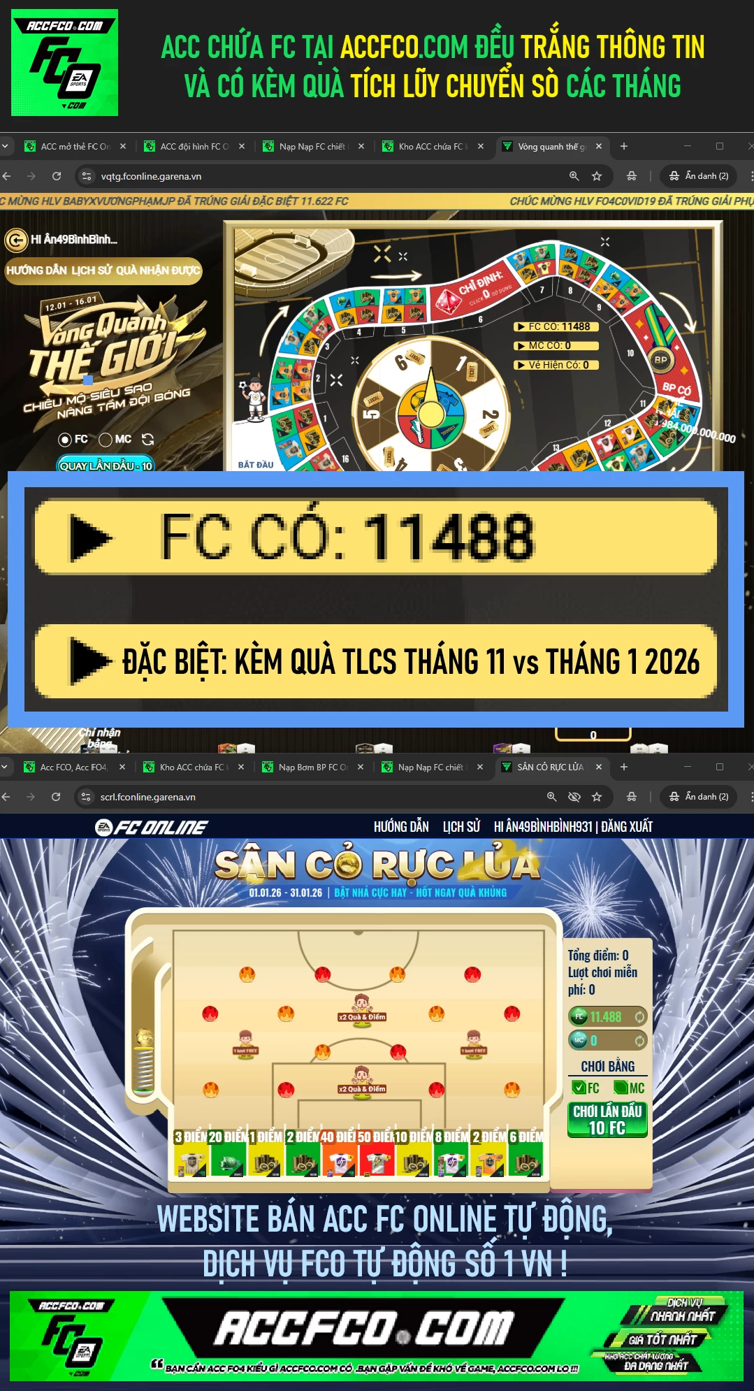 ACC chứa 11.488 FC trắng thông tin (kèm quà TL Chuyển Sò FC Tháng 1🎁)